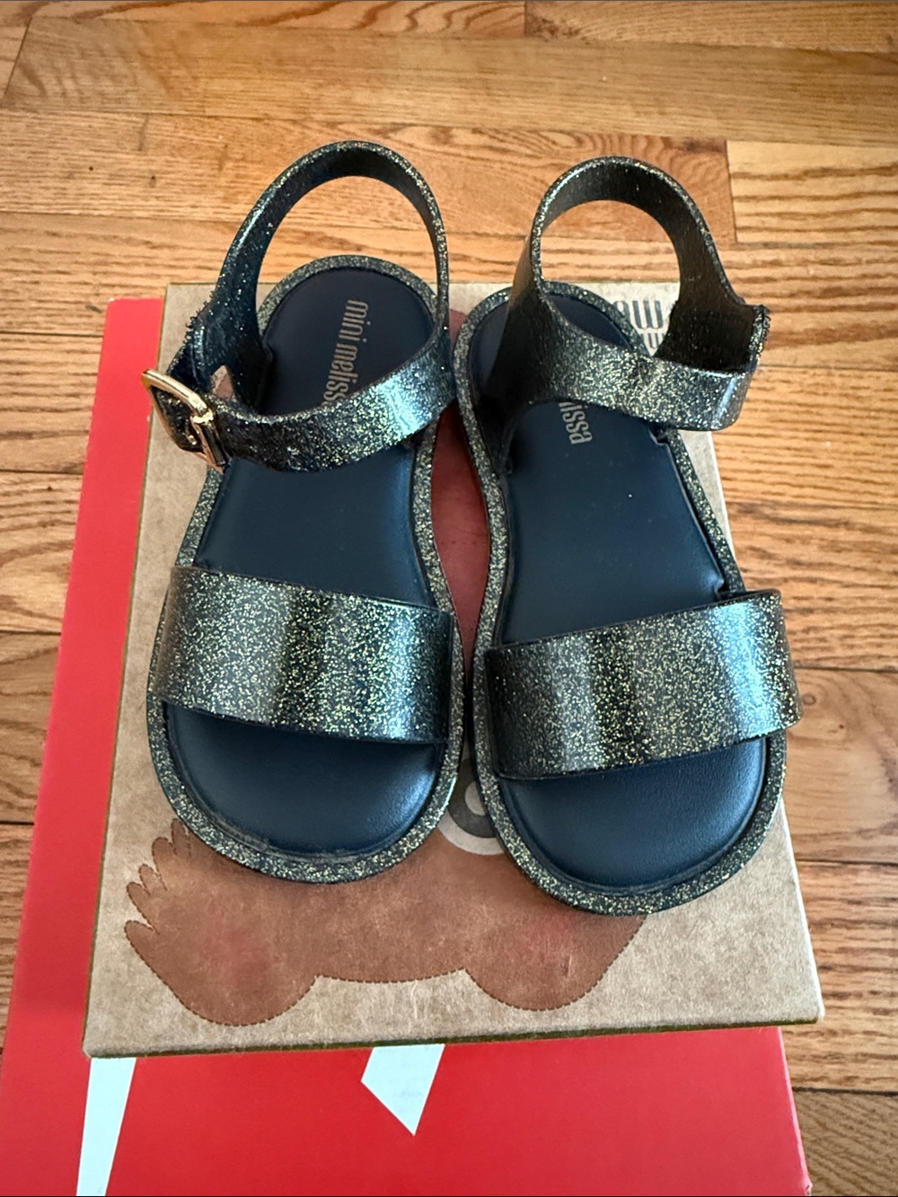 Mini Melissa Gold/black sandal